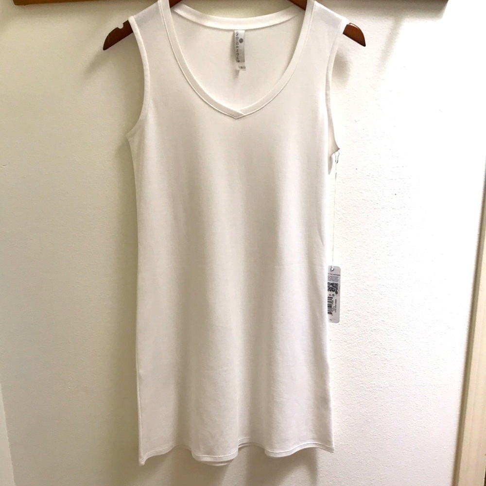 Women’s White Organic Cotton Tank Dress, Size S